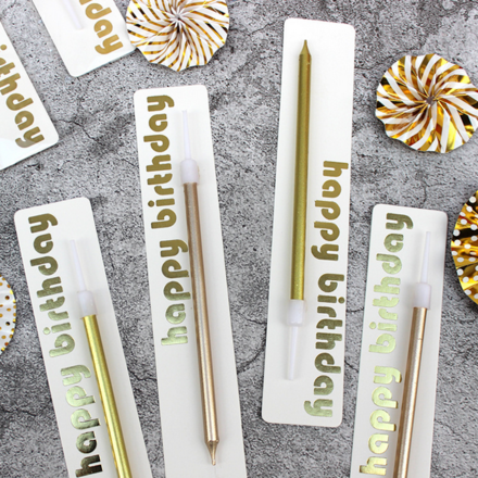 Champagne Colour Plated Party Candle One Piece Pack