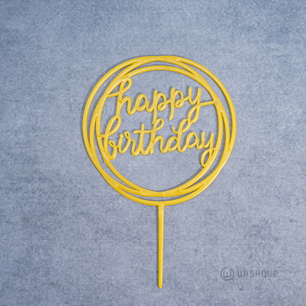 Gold Birthday Cake Topper