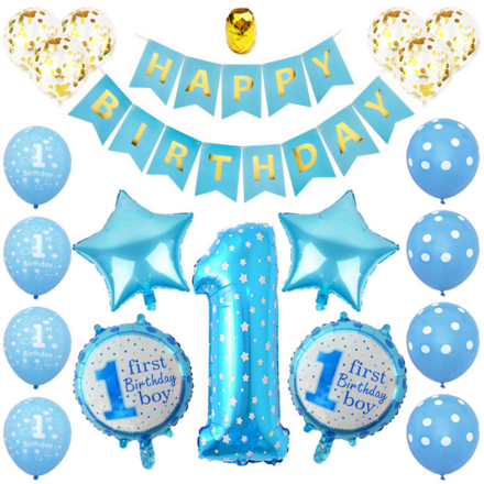 First Birthday Boy Theme Party Decor Set