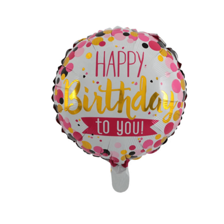 Happy Birthday To You Pink & Gold Foil Balloon