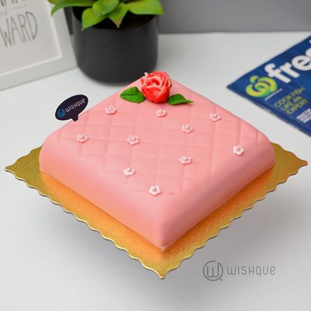 Marzipan Covered Ribbon Cake