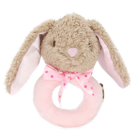 Classic Pink Rabbit Ring Rattle