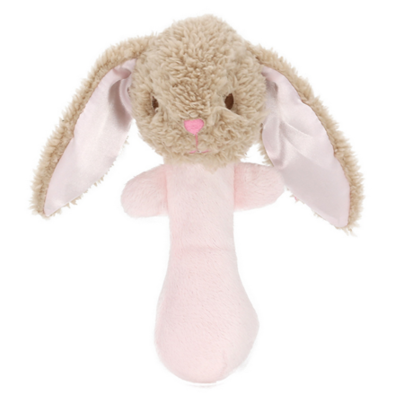 Classic Pink Rabbit Stick Rattle