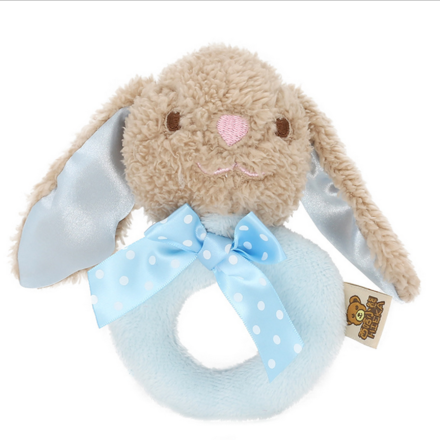 Classic Blue Rabbit Ring Rattle