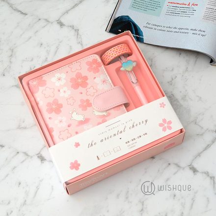 Every Moment Is Pink Leather Cover Journal  Stationery Set