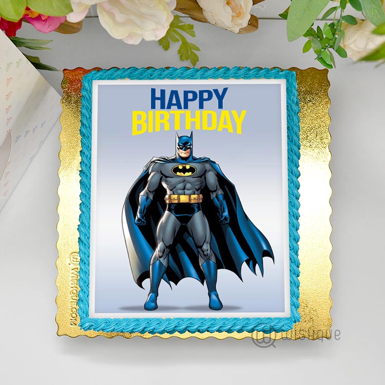 Batman Edible Print Cake 1.5Kg WishQue Edible Print Cakes Wishque