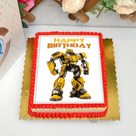 Bumblebee Edible Print Cake 1.5Kg