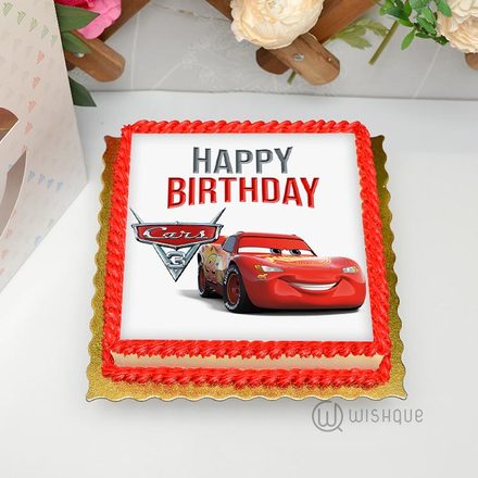 Lightning McQueen Edible Print Cake 1Kg