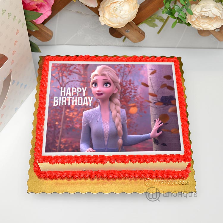 Elsa of Arendelle Frozen Edible Print Cake 1.5Kg - WishQue Edible Print Cakes | Wishque