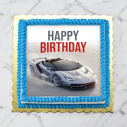 Lamborghini Sports Car Edible Print Cake 1Kg