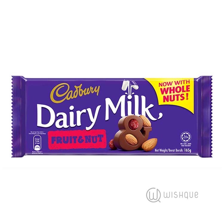 Cadbury Dairy Milk Fruit & Nut Chocolate 165g Wishque Sri Lanka's