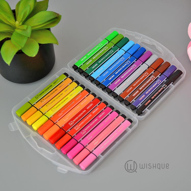 24 Colouring Pens Suitcase Pens, Pencils, Art Craft Wishque