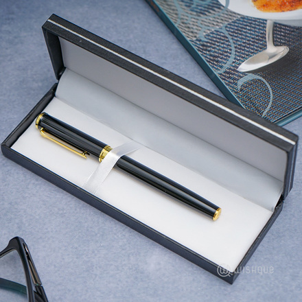 Business Signature Pen With Pen Case - Gold Clip
