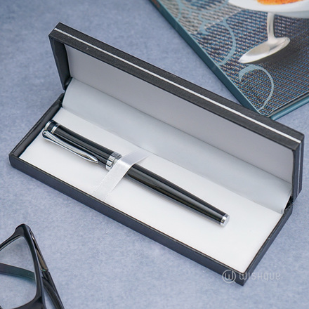 Business Signature Pen With Pen Case - Silver Clip