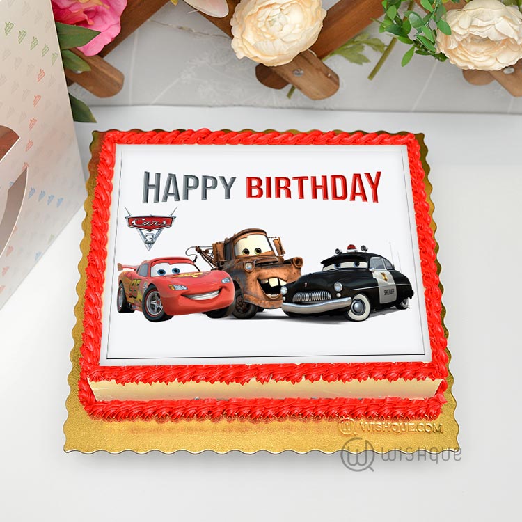 3-D Lightning McQueen Cake - Between The Pages Blog