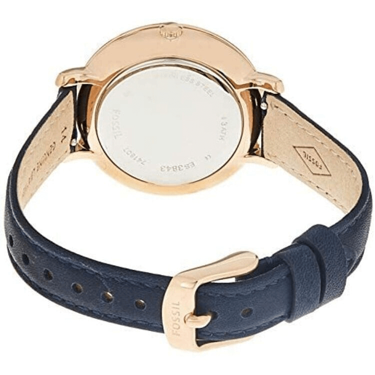 Fossil Women's ES3843 Jacqueline Analog Quartz Blue Watch Wishque