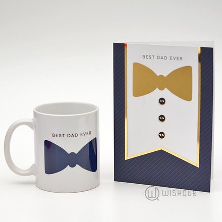 He's The Best Dad Printed Mug & Greeting Card