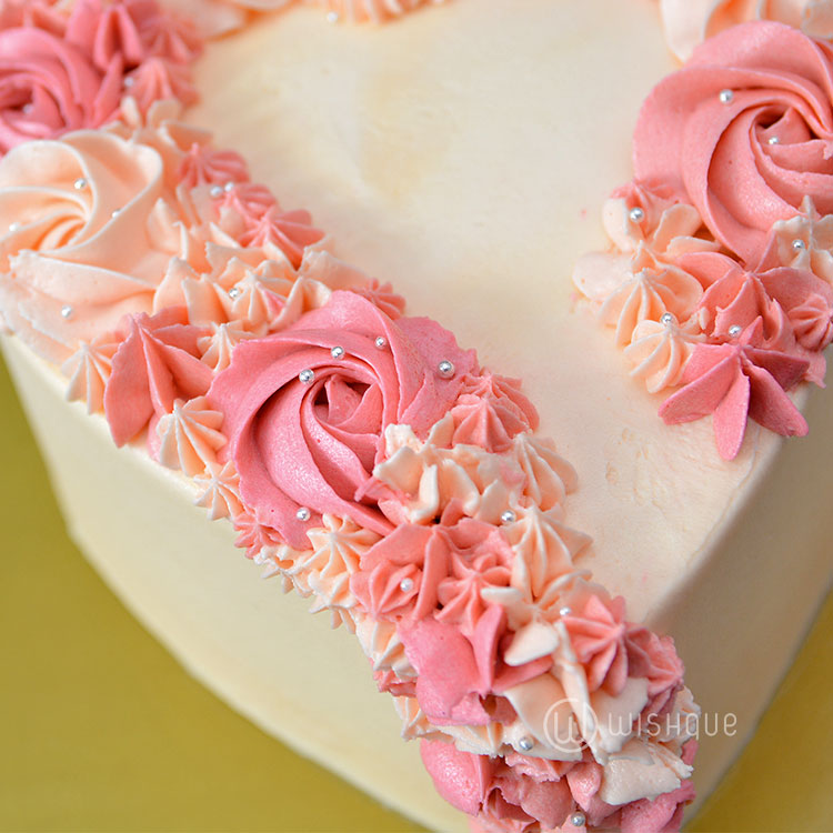 Blossom In Heart Buttercream Ribbon Cake Wishque Sri Lanka's