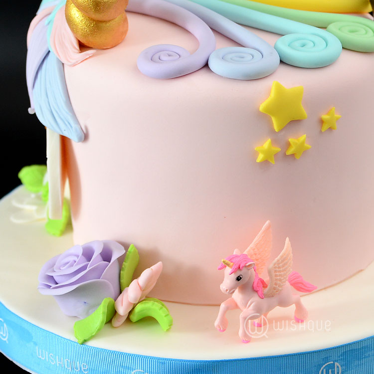 Unicorn Island 3D Ribbon Cake Wishque Sri Lanka's