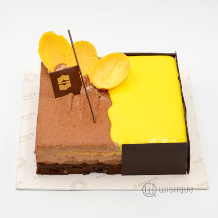 Chocolate & Passion Fruit Brulee Cake