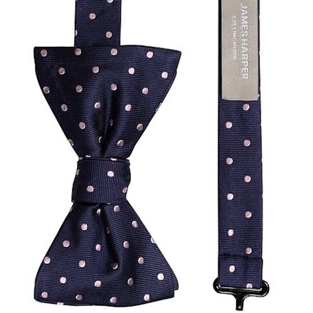James Harper Pink Spot Bow Tie