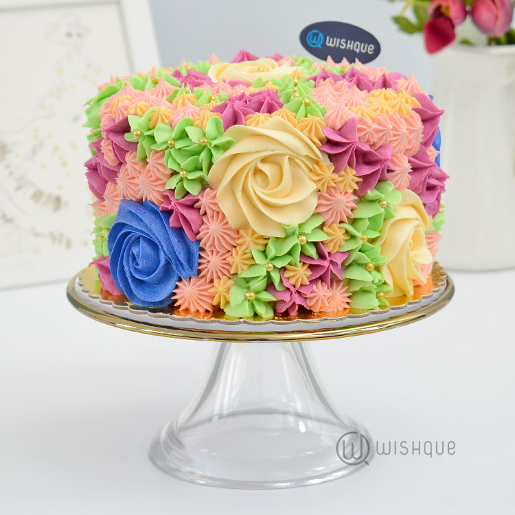 Sweet Blooms Buttercream Ribbon Cake Wishque