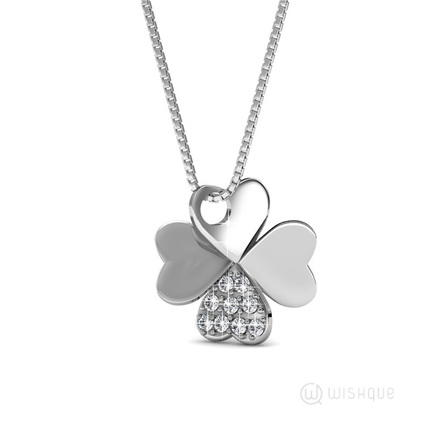 Eternal Flower Pendant With Swarovski Crystals White-Gold Plated