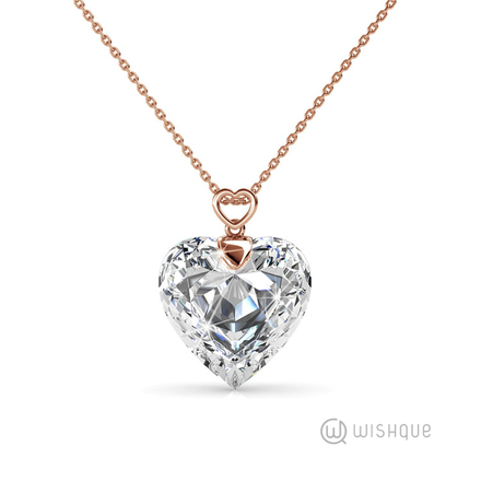 Crystal Heart Pendant With Cloe Crystals Rose-Gold Plated