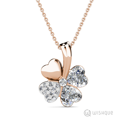 Hydrangea Pendant With Swarovski Crystals Rose-Gold Plated