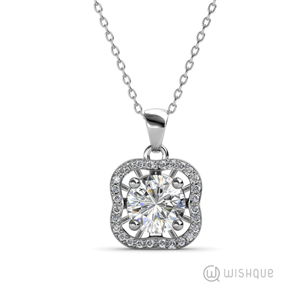 Royal Pledge Pendant With Cloe Crystals White-Gold Plated