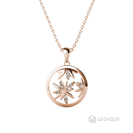 Blooming Pendant With Cloe Crystals Rose-Gold Plated