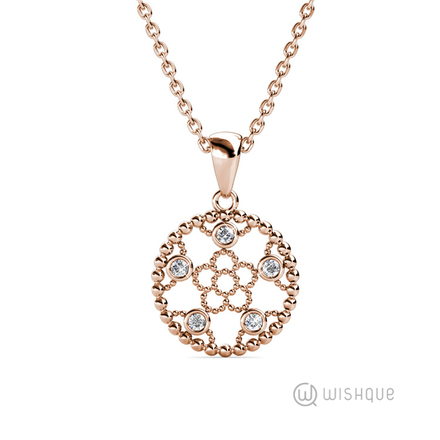 Sparkling Daisy Pendant With Cloe Crystals Rose-Gold Plated