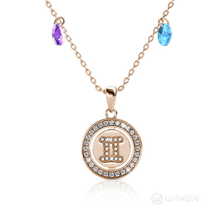 Symbolic Pirates Pendant  With Swarovski Crystals Rose-Gold Plated