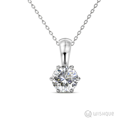 Diamond Birthstone Pendant With Cloe Crystals White-Gold Plated