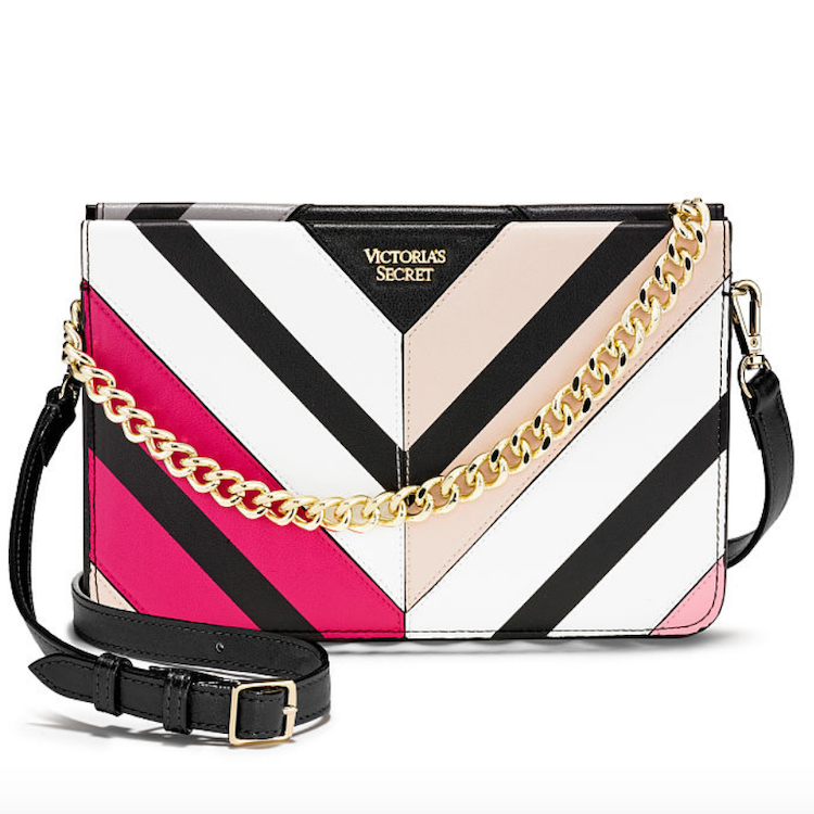 Victoria's Secret Multicolor Chevron Crossbody Bag - Wishque