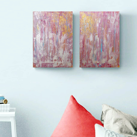 Life Dreams Hand-Painted Abstract 2pcs Wall Art
