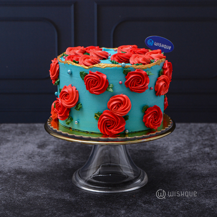 Garden Of English Roses Chocolate Cake