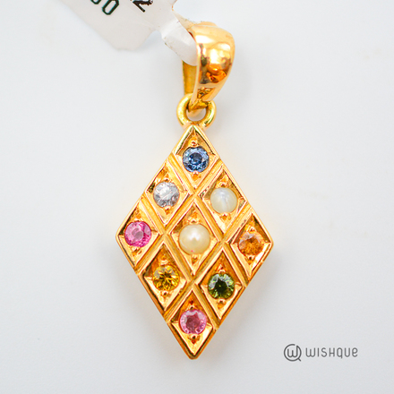 22kt Gold Pendant With Nawarathna Gems