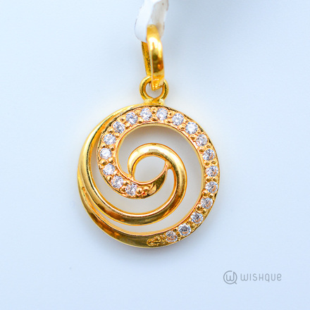 22kt Gold Typhoon Pendant With Stones