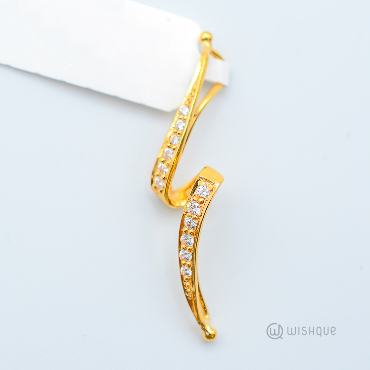 22kt Gold Spiral Pendant With Stones - Wishque | Sri Lanka's Premium ...