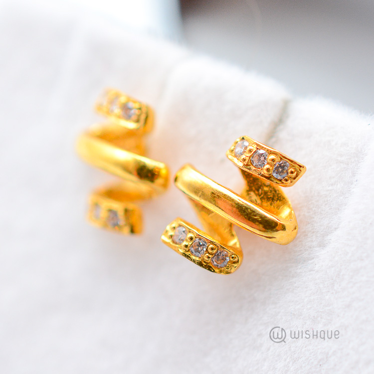 22kt Gold Spiral Earring Set Wishque Sri Lanka's Premium Online Shop! Send Gifts to Sri Lanka