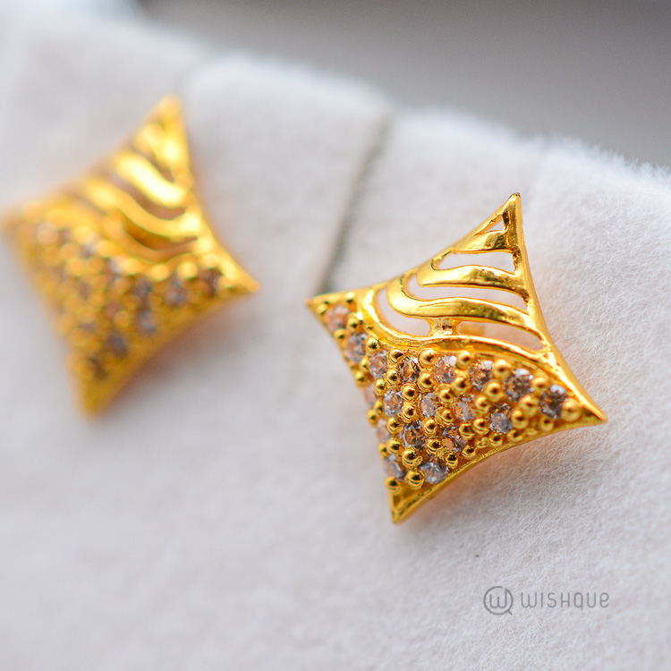 22kt Gold Square Earring Set Wishque Sri Lanka's Premium Online