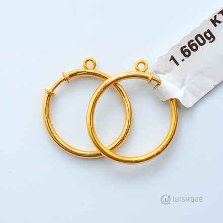 22kt Gold Round Earring Set 2