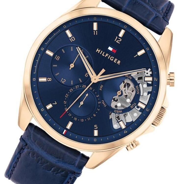 Tommy Hilfiger Blue Leather Men's Multifunction Watch 1710451