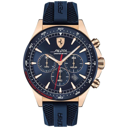Ferrari Pilota Blue Silicone Men's Chronograph Watch 830621