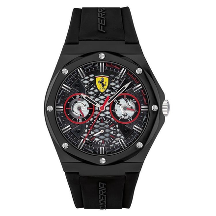Scuderia Ferrari Aspire Black Silicone Men's Multi-function Watch 830785