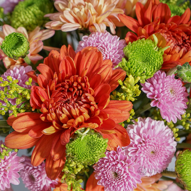 Wilderness Chrysanthemum Crystal Glass Vase Arrangement Wishque Sri