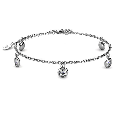 Dew Drops Bracelet With Cloe Crystals White-Gold Plated