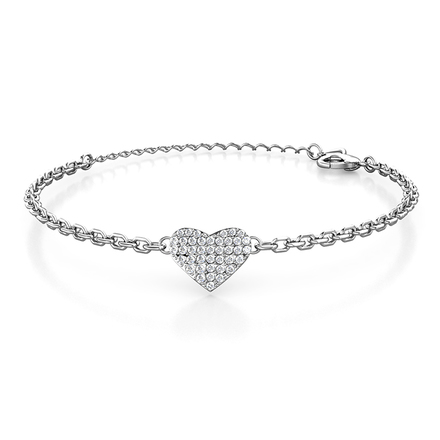 Only Love Bracelet With Swarovski Crystals White-Gold Plated