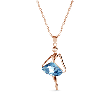 Dancing Ballet Pendant With Swarovski Crystals Rose-Gold Plated